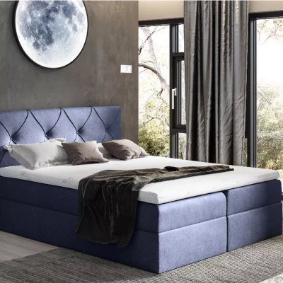 Elegantná kontinentálna posteľ 180x220 CARMEN - modrá + topper ZADARMO