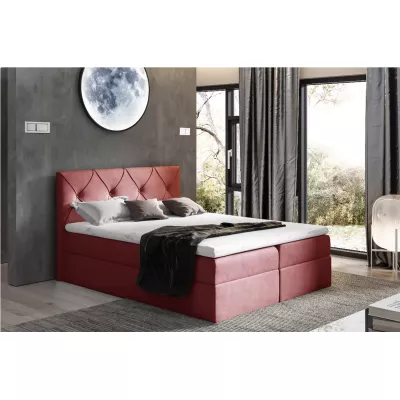 Elegantná kontinentálna posteľ 140x220 CARMEN - červená + topper ZADARMO