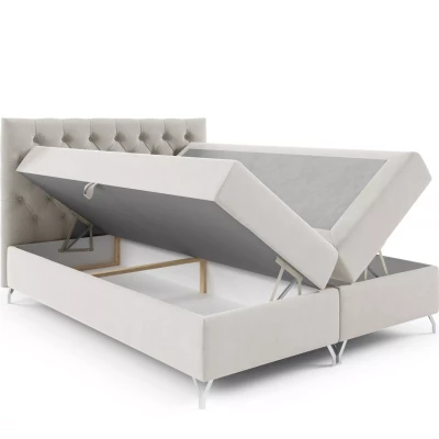 Boxspringová posteľ VENDELIN - 180x220, žltá + topper ZADARMO