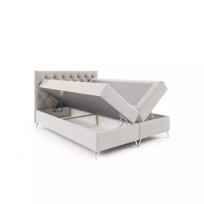 Boxspringová posteľ VENDELIN - 180x220, žltá + topper ZADARMO