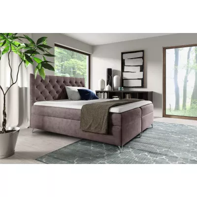 Boxspringová posteľ VENDELIN - 180x220, hnedá 2 + topper ZADARMO