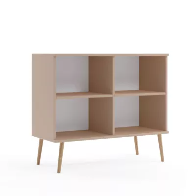 Komoda s dvierkami NILSA - biela / hnedá