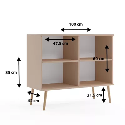 Komoda s dvierkami NILSA - biela / hnedá