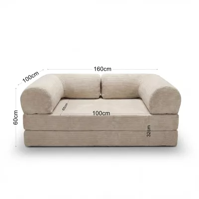 Rozkladacia trojmiestna pohovka AUROLIA - špinavá biela
