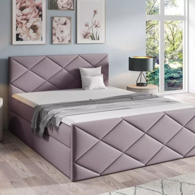 Posteľ s matracom a roštom HALKA - 180x220, fialová 2 + topper ZADARMO