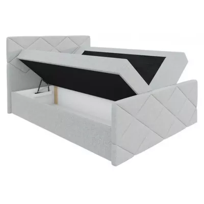 Posteľ s matracom a roštom HALKA - 180x220, čierna eko koža + topper ZADARMO