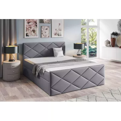 Posteľ s matracom a roštom HALKA - 180x220, šedá 1 + topper ZADARMO