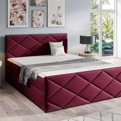 Posteľ s matracom a roštom HALKA - 180x220, červená 1+ topper ZADARMO