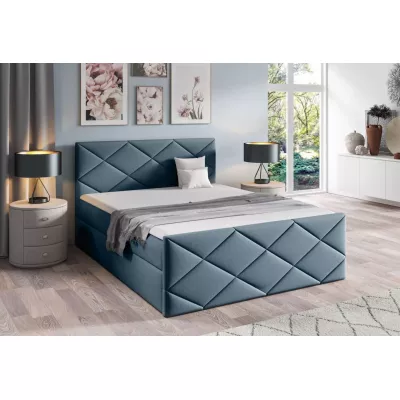 Posteľ s matracom a roštom HALKA - 160x220, modrá 2 + topper ZADARMO