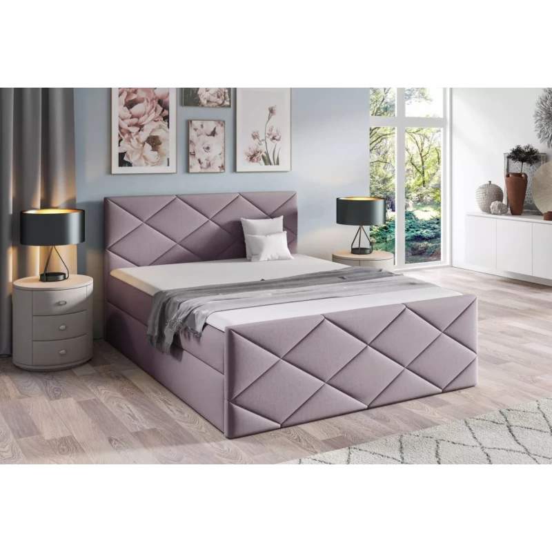 Posteľ s matracom a roštom HALKA - 160x220, fialová 2 + topper ZADARMO