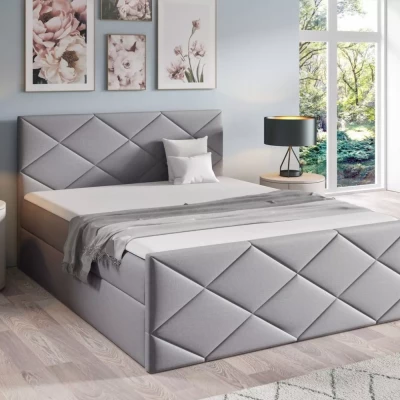 Posteľ s matracom a roštom HALKA - 160x220, šedá 2 + topper ZADARMO