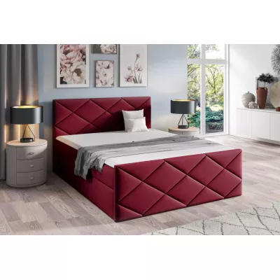 Posteľ s matracom a roštom HALKA - 120x220, červená 2 + topper ZADARMO