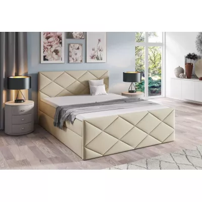 Posteľ s matracom a roštom HALKA - 120x220, béžová 2 + topper ZADARMO