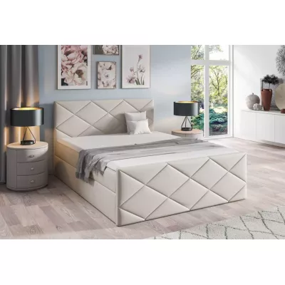Posteľ s matracom a roštom HALKA - 120x220, béžová 1+ topper ZADARMO