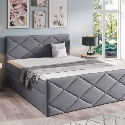 Posteľ s matracom a roštom HALKA - 120x220, šedá 1 + topper ZADARMO