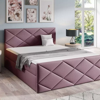 Posteľ s matracom a roštom HALKA - 120x220, fialová 1 + topper ZADARMO