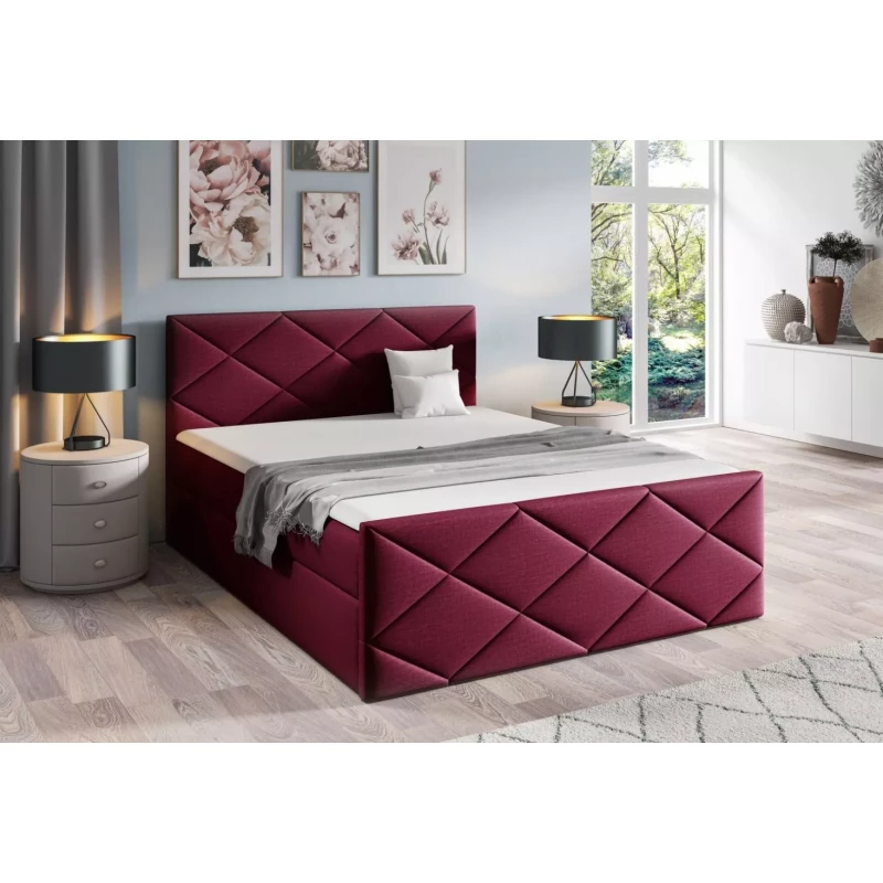Posteľ s matracom a roštom HALKA - 120x220, červená 1+ topper ZADARMO