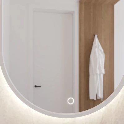 Oválne zrkadlo ERIS s LED osvetlením - biele