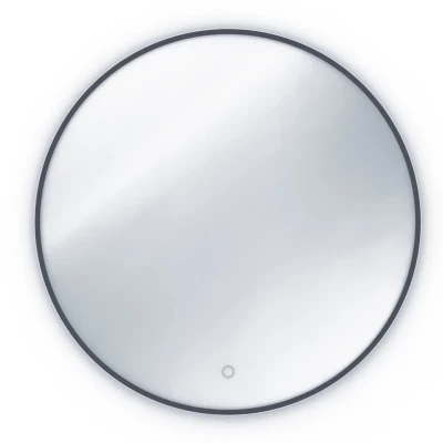 Okrúhle zrkadlo MARLO s LED osvetlením - čierne