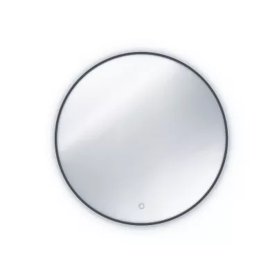 Okrúhle zrkadlo MARLO s LED osvetlením - čierne