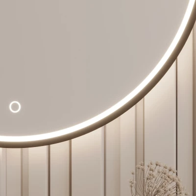 Zrkadlo na stenu MARLO s LED osvetlením - čierne