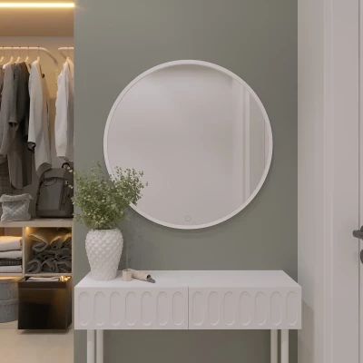 Okrúhle zrkadlo ONYX s LED osvetlením - biele