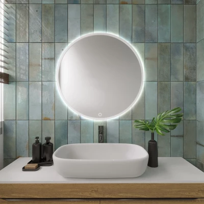 Okrúhle zrkadlo ONYX s LED osvetlením - biele