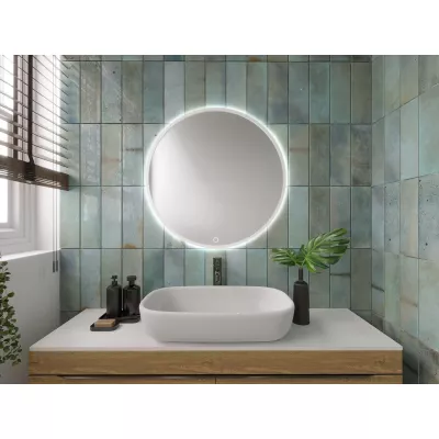Okrúhle zrkadlo ONYX s LED osvetlením - biele
