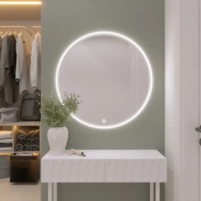 Okrúhle zrkadlo ONYX s LED osvetlením - biele