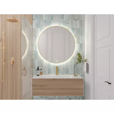 Zrkadlo SOL s LED osvetlením - zlaté