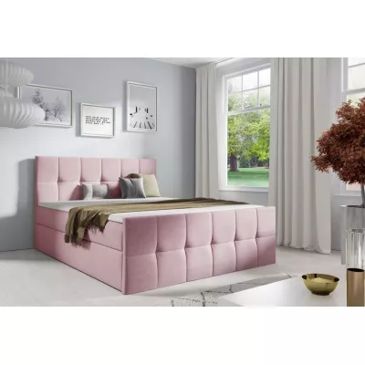 Manželská posteľ CHLOE - 200x220, ružová + topper ZADARMO