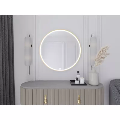 Nástenné zrkadlo SOL s LED osvetlením - zlaté