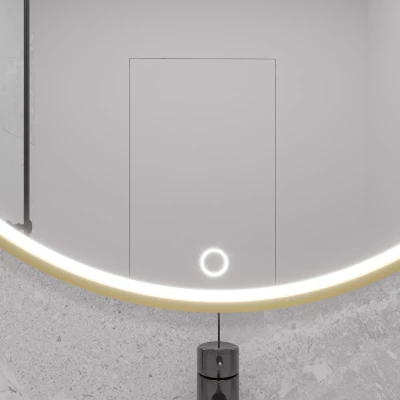 Nástenné zrkadlo SOL s LED osvetlením - zlaté