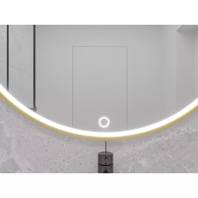 Nástenné zrkadlo SOL s LED osvetlením - zlaté