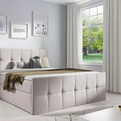 Manželská posteľ CHLOE - 200x220, béžová 2 + topper ZADARMO