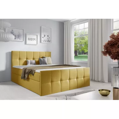 Manželská posteľ CHLOE - 200x220, žltá + topper ZADARMO