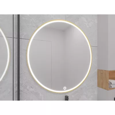 Zrkadlo na stenu SOL s LED osvetlením - zlaté
