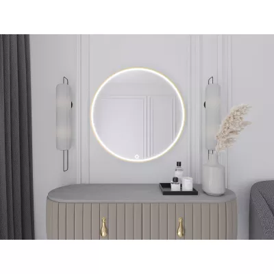 Zrkadlo na stenu SOL s LED osvetlením - zlaté