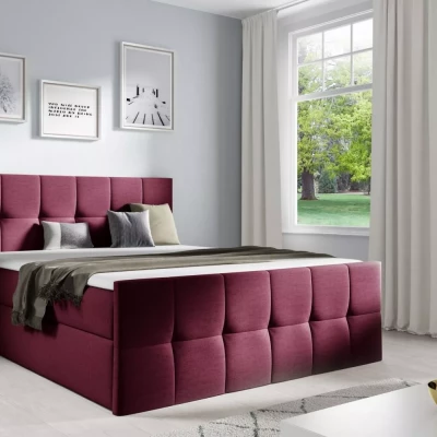 Manželská posteľ CHLOE - 180x220, červená + topper ZADARMO