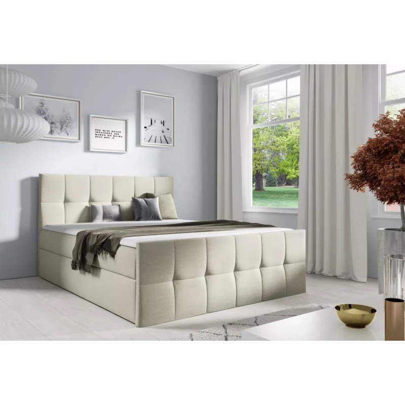 Manželská posteľ CHLOE - 160x220, béžová 2 + topper ZADARMO