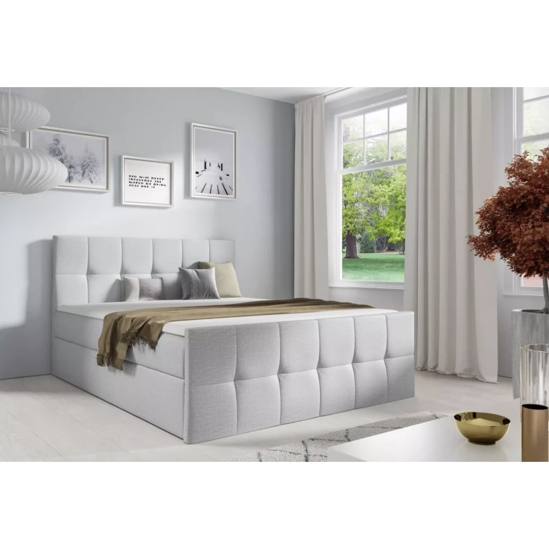 Manželská posteľ CHLOE - 160x220, svetlo šedá 1 + topper ZADARMO