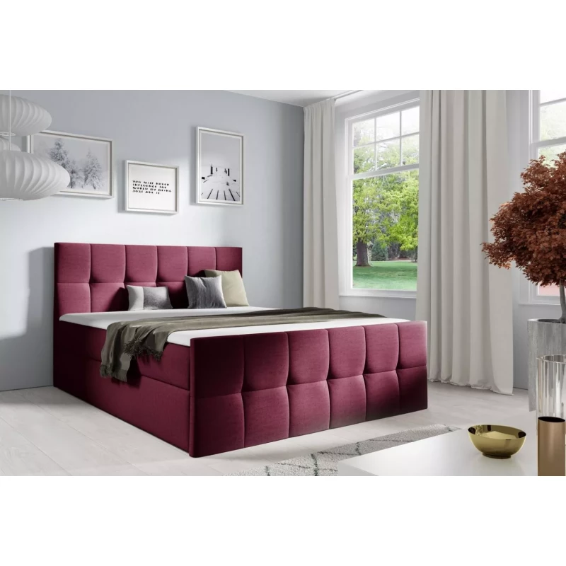 Manželská posteľ CHLOE - 160x220, červená + topper ZADARMO