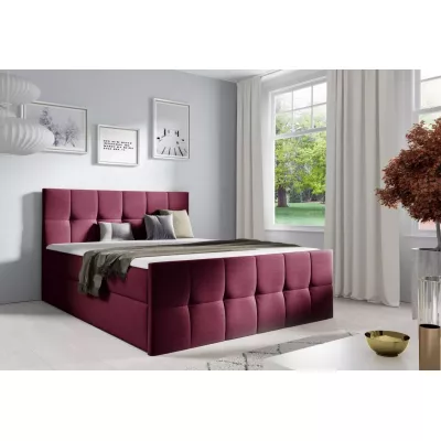 Manželská posteľ CHLOE - 160x220, červená + topper ZADARMO