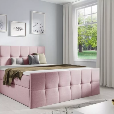 Manželská posteľ CHLOE - 140x220, ružová + topper ZADARMO