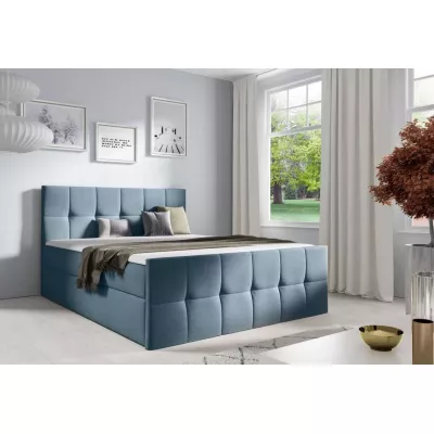 Manželská posteľ CHLOE - 140x220, modrá 1+ topper ZADARMO