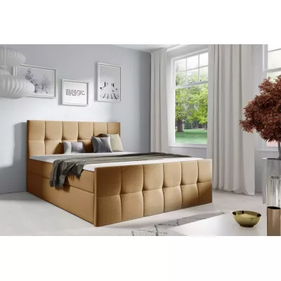 Manželská posteľ CHLOE - 140x220, svetlo hnedá + topper ZADARMO