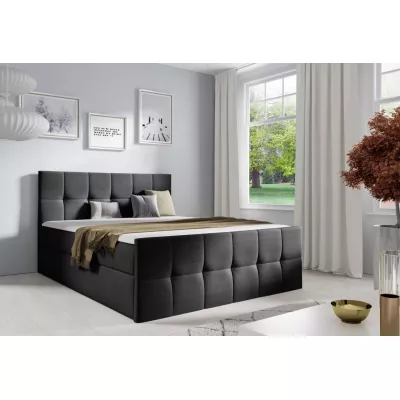 Manželská posteľ CHLOE - 140x220, čierna + topper ZADARMO