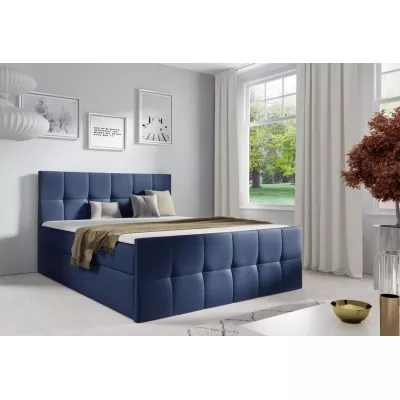 Manželská posteľ CHLOE - 140x220, modrá 3 + topper ZADARMO