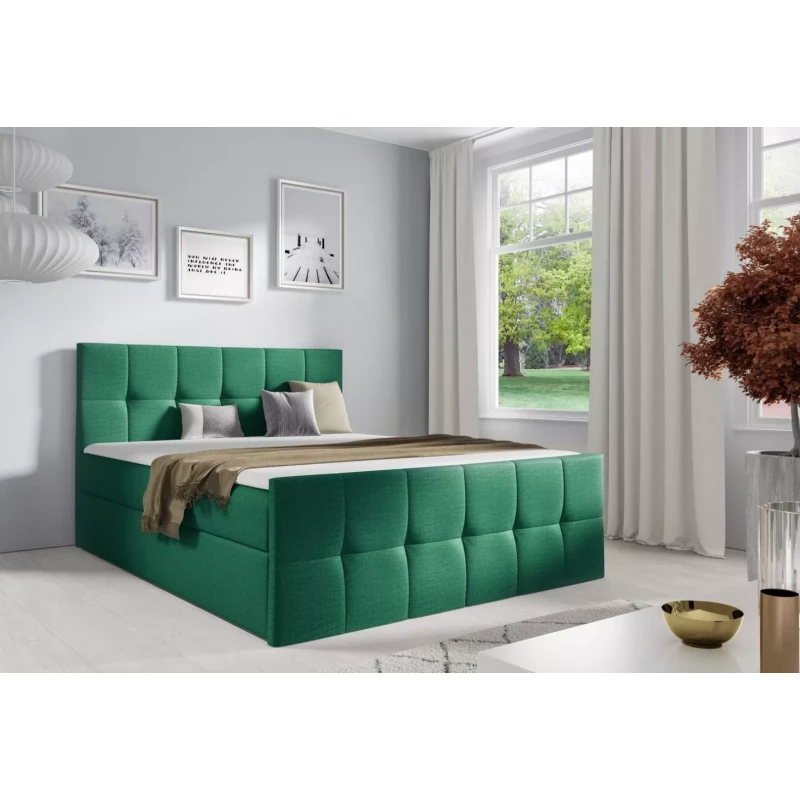 Manželská posteľ CHLOE - 140x220, zelená 1+ topper ZADARMO