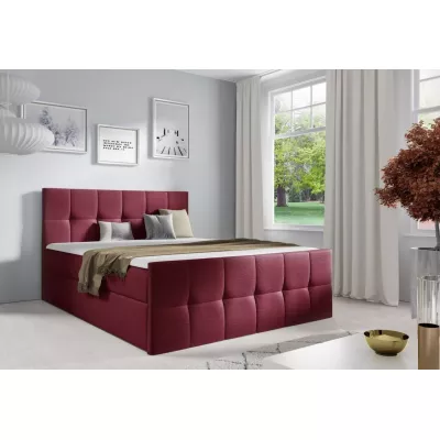 Jednolôžková posteľ CHLOE - 120x220, vínová + topper ZADARMO